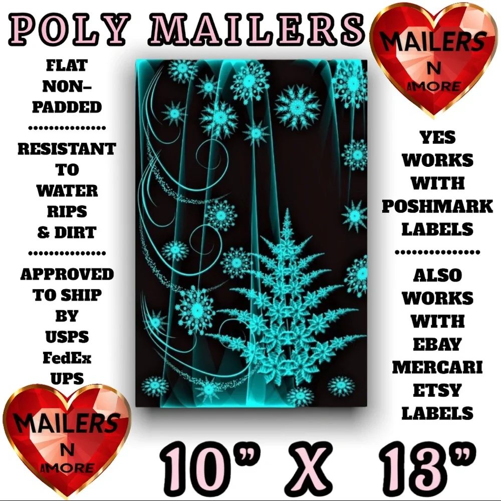 ( Quantity 25 10x13 ) Emerald Silhouette Poly Mailers Bag Shipping Envelopes - Picture 2 of 2